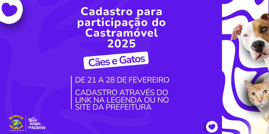 Você está visualizando atualmente CASTRAMÓVEL 2025: INSCRIÇÕES ABERTAS DE 21 A 28 DE FEVEREIRO